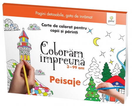 Jucarii copii 12+ ani - Carte de Colorat Peisaje, Editura Gama, 2-3 ani +