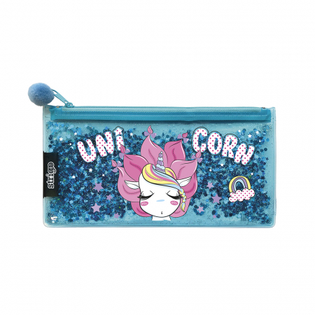 Vârsta - Penar Strigo Unicorn Cu Stelute Plutitoare, Albastru