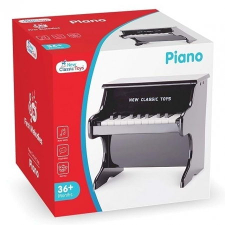 Pian din lemn New Classic Toys, Negru, 2-3 ani + [2]