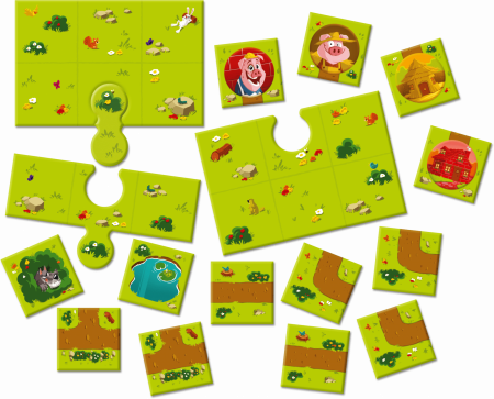 PIG PUZZLE, Blue Orange, 4-5 ani + [2]