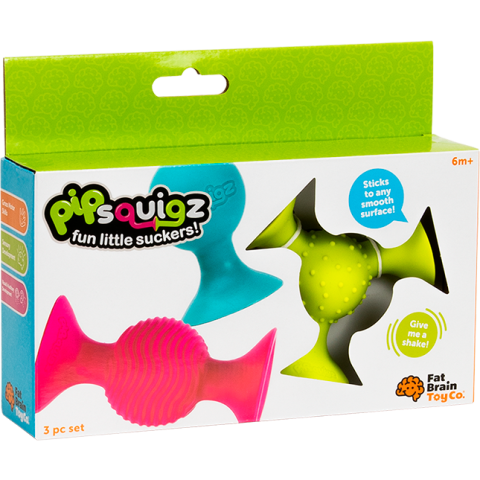 Jucarii bebelusi - pipSquigz, Set 3 jucarii senzoriale cu ventuze pentru bebelusi