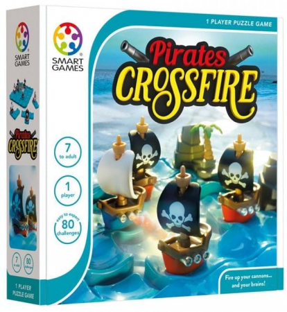Jocuri de logica - Smart Games - Pirates Crossfire, joc de logica cu 80 de provocari, 7+ ani