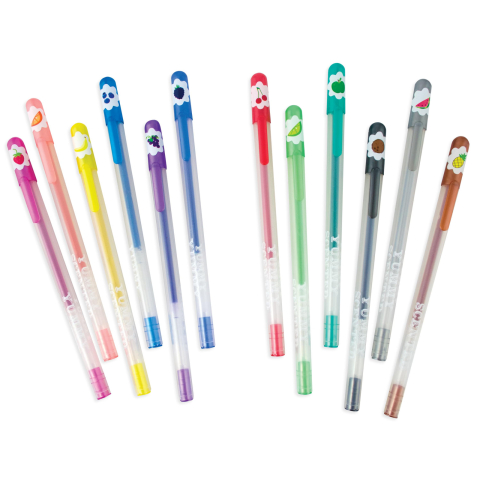 Pixuri cu gel colorate cu sclipici, parfumate, Yummy Yummy - Set de 12 [2]