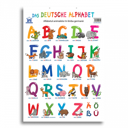 Carti pentru copii - Plansa - Alfabetul animalelor in limba germana, DPH, 4-5 ani +