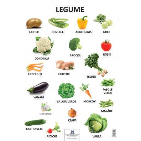 Carti educative - Plansa - Legume, DPH, 2-3 ani +