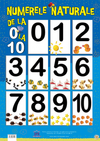 Carti educative - Plansa - Numerele naturale de la 0 la 10, DPH, 4-5 ani +