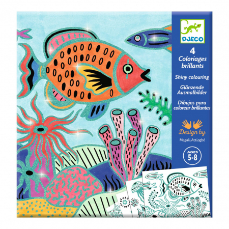 Jucarii copii 4-5 ani - Planse de colorat In mare, Djeco
