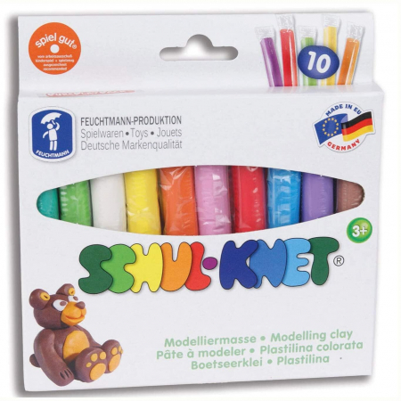Jocuri de indemanare - Plastilina non-toxica - 10 culori, FEUCHTMANN, 2-3 ani +