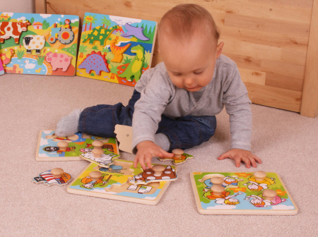 Primul meu puzzle - Santierul de constructii, BIGJIGS Toys, 1-2 ani + [1]