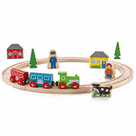 Masinute si trenulete - Primul meu tren - set, BIGJIGS Toys, 2-3 ani +