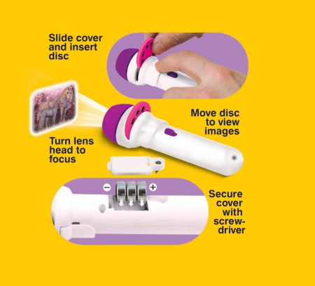 Proiector tip lanterna - Zane si unicorni, Brainstorm, 2-3 ani + [2]