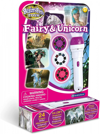 Jucarii educative 2 - 3 ani - Proiector tip lanterna - Zane si unicorni, Brainstorm, 2-3 ani +