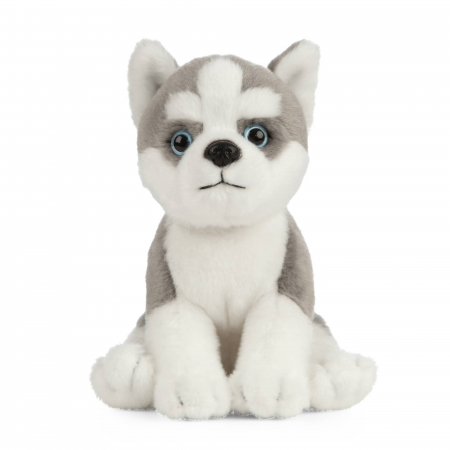 Pui de catel Husky sezut, Jucarie de plus 16 cm, Living Nature [0]