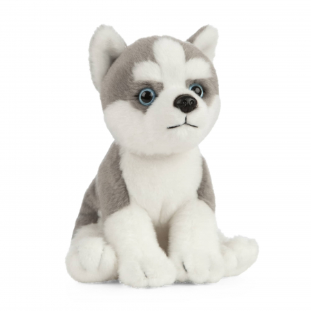 Pui de catel Husky sezut, Jucarie de plus 16 cm, Living Nature [1]