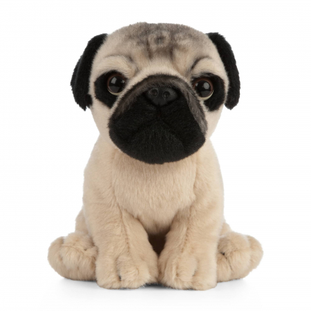 Jucarii bebelusi - Pui de catelus Pug, Jucarie de plus 16 cm, Living Nature
