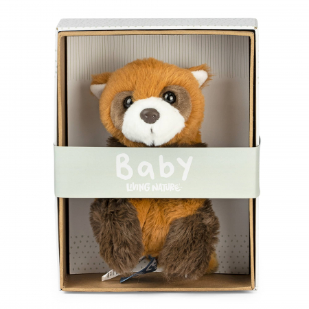 Plusuri - Pui de Panda Rosu Bebelus 17cm in cutie- Jucarie de plus Living Nature