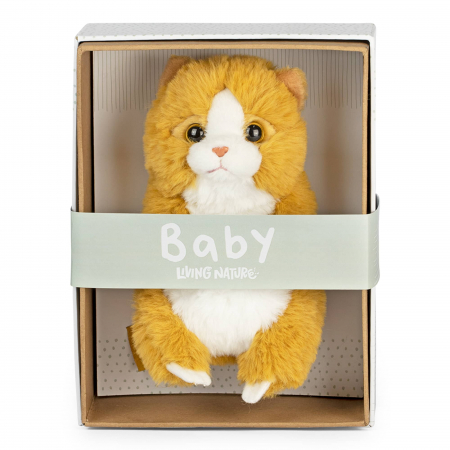 Jucarii si jocuri copii - Pui de Pisică Ginger 17 cm in cutie - Jucarie de plus Living Nature