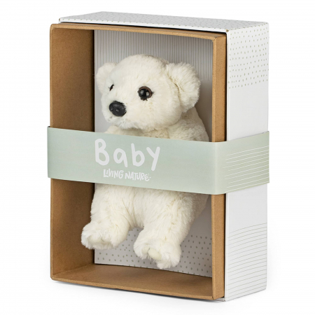 Plusuri - Pui de Urs Polar Bebeluș de Pluș 17 cm, in cutie - Jucarie de plus Living Nature