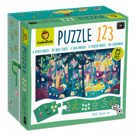 Jucarii bebelusi - Puzzle 123 - Padurea, Ludattica, 3 ani+, 25 piese