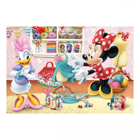 Puzzle 2 in 1 - Minnie la treaba (77 piese), Dino, 4-5 ani + [1]