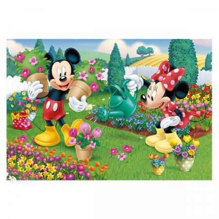 Jucarii copii 4-5 ani - Puzzle 2 in 1 - Minnie la treaba (77 piese), Dino, 4-5 ani +