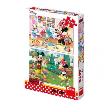 Puzzle 2 in 1 - Minnie la treaba (77 piese), Dino, 4-5 ani + [2]