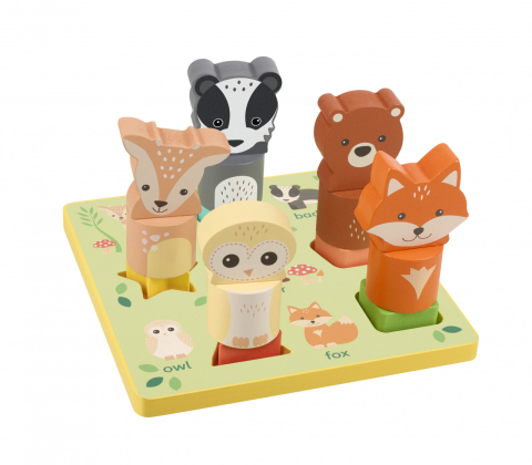 Jucarii copii 1-2 ani - Puzzle 3D cu animale, Orange Tree Toys
