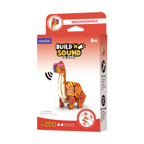 Jucarii si jocuri copii - Puzzle 3D cu sunete - Brachiosaurus, Build  n  Sound