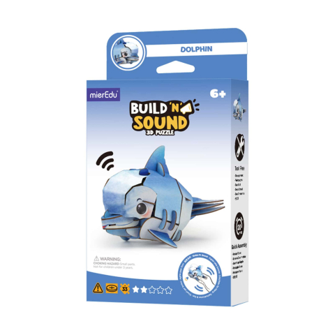 Jucarii si jocuri copii - Puzzle 3D cu sunete - Delfin, Build  n  Sound