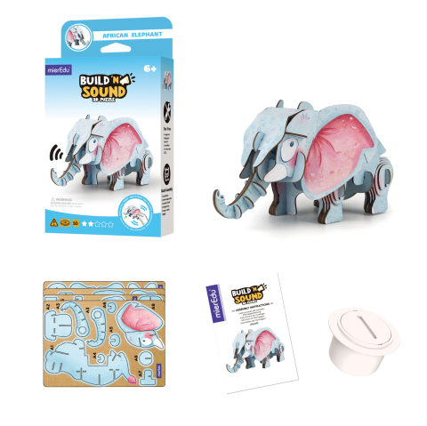 Puzzle 3D cu sunete - Elefant african, Build  n  Sound [3]