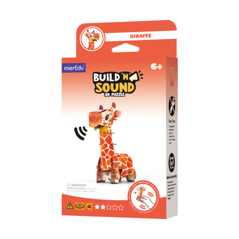 Jucarii si jocuri copii - Puzzle 3D cu sunete - Girafa, Build  n  Sound