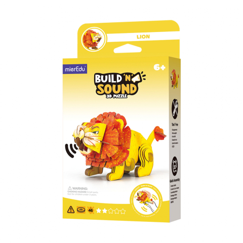 Jucarii si jocuri copii - Puzzle 3D cu sunete - Leu, Build  n  Sound