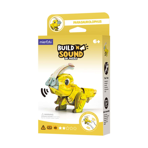 Jucarii si jocuri copii - Puzzle 3D cu sunete - Parasaurolophus, Build  n  Sound