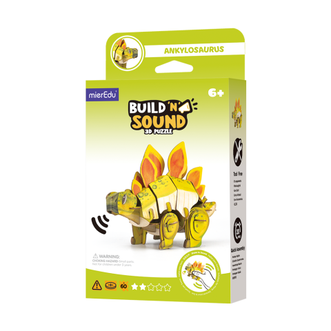 Jucarii si jocuri copii - Puzzle 3D cu sunete - Stegosaurus, Build  n  Sound