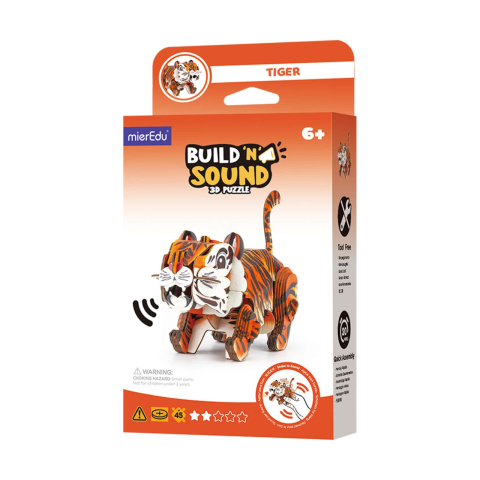 Jucarii si jocuri copii - Puzzle 3D cu sunete - Tigru, Build  n  Sound