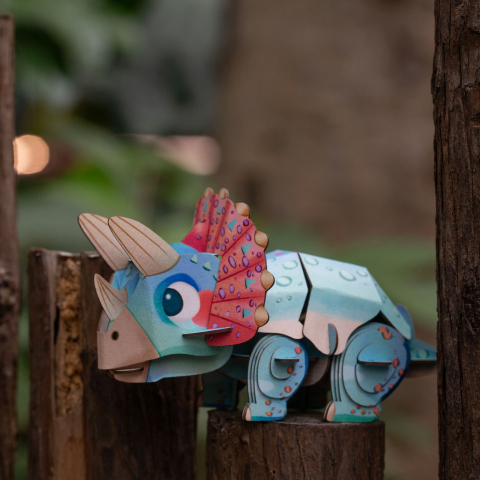 Puzzle 3D cu sunete - Triceratops, Build  n  Sound [6]