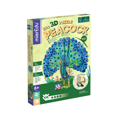 Jucarii si jocuri copii - Puzzle 3D ECO - Paun (deluxe)