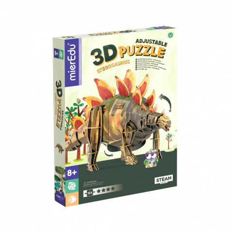 Jucarii si jocuri copii - Puzzle 3D reglabil - STEGOSAURUS (deluxe)