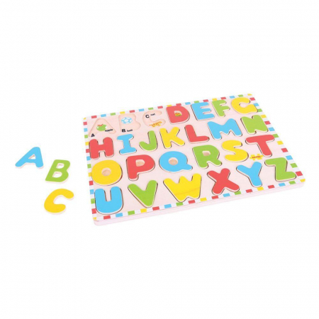Jucarii din lemn - Puzzle ABC, BIGJIGS Toys, 2-3 ani +