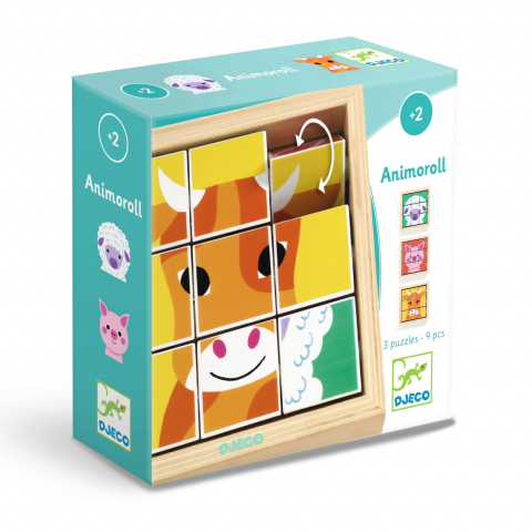 Jucarii copii 1-2 ani - Puzzle Animoroll Djeco