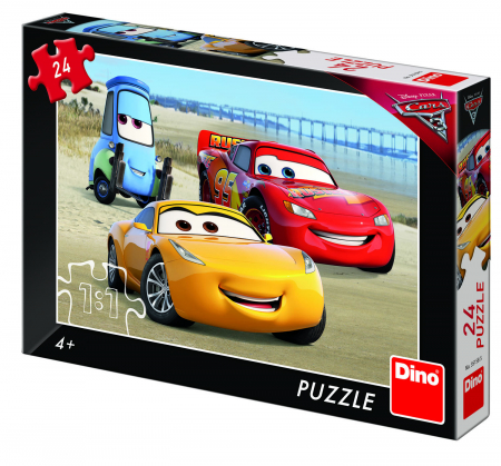 Jucarii copii 4-5 ani - Puzzle - Cars 3 la mare (24 piese), Dino, 4-5 ani +