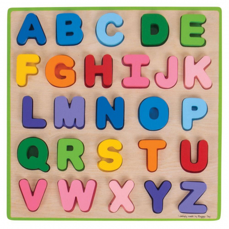 Puzzle - Puzzle colorat - alfabet, BIGJIGS Toys, 2-3 ani +