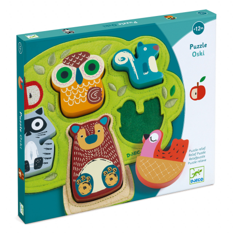 Vârsta - Puzzle cu animale Oski, Djeco, 1-2 ani +