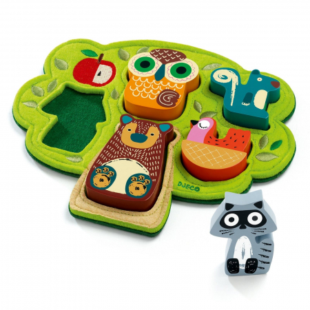 Puzzle bebelusi - Puzzle cu animale Oski, Djeco, 1-2 ani +