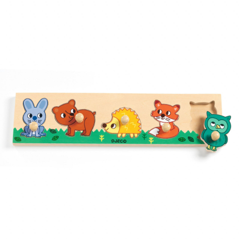 Puzzle cu buton Padure, Djeco, 1-2 ani + [1]