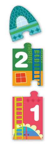 Puzzle cu Cifre - construieste zgarie-nori, 40 piese, Apli Kids, +5 ani [4]