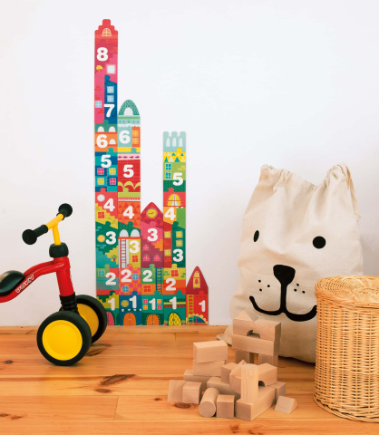 Puzzle cu Cifre - construieste zgarie-nori, 40 piese, Apli Kids, +5 ani [3]