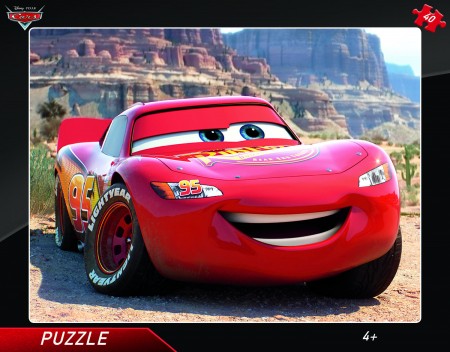 Jucarii copii 4-5 ani - Puzzle cu rama - Fulger McQueen, Dino, 4-5 ani +