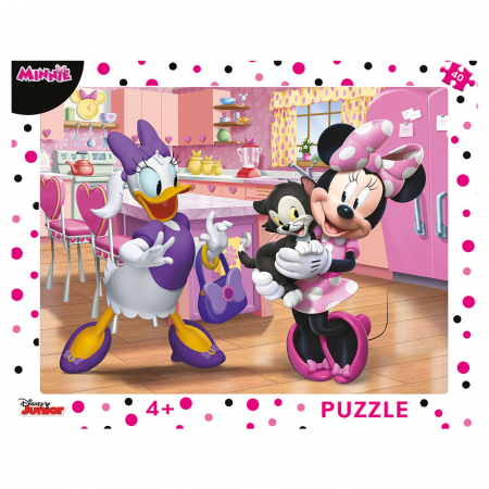 Jucarii si jocuri copii - Puzzle cu rama - Minnie (40 piese), Dino, 2-3 ani +