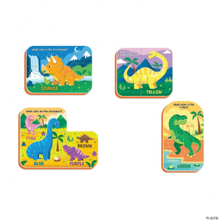 Puzzle de baie pentru bebeluși, Piese mari de spumă, Dinozaurii rapizi,  Peaceable Kingdom, +18 luni [2]